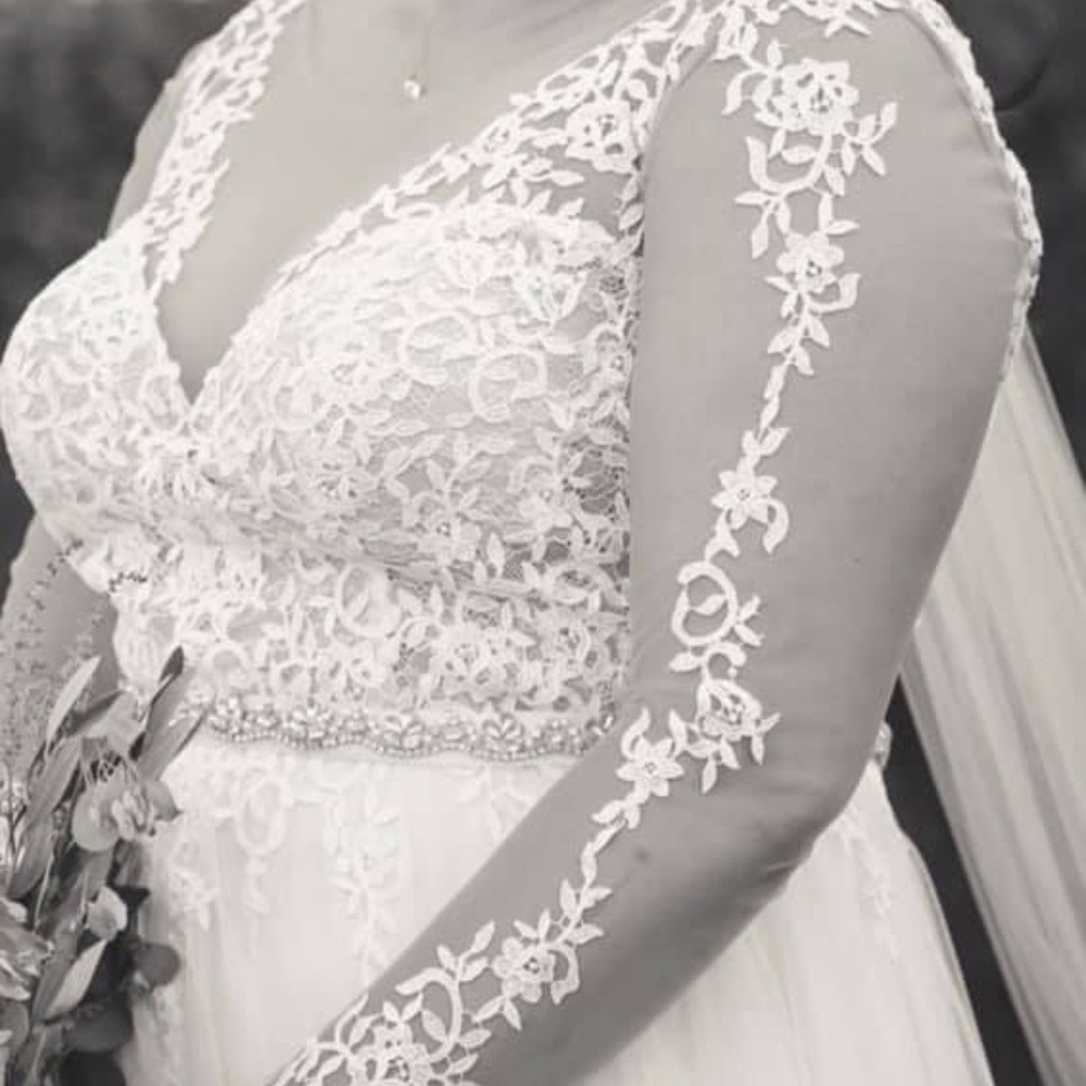 Illusion Sleeve Lace Wedding Dress